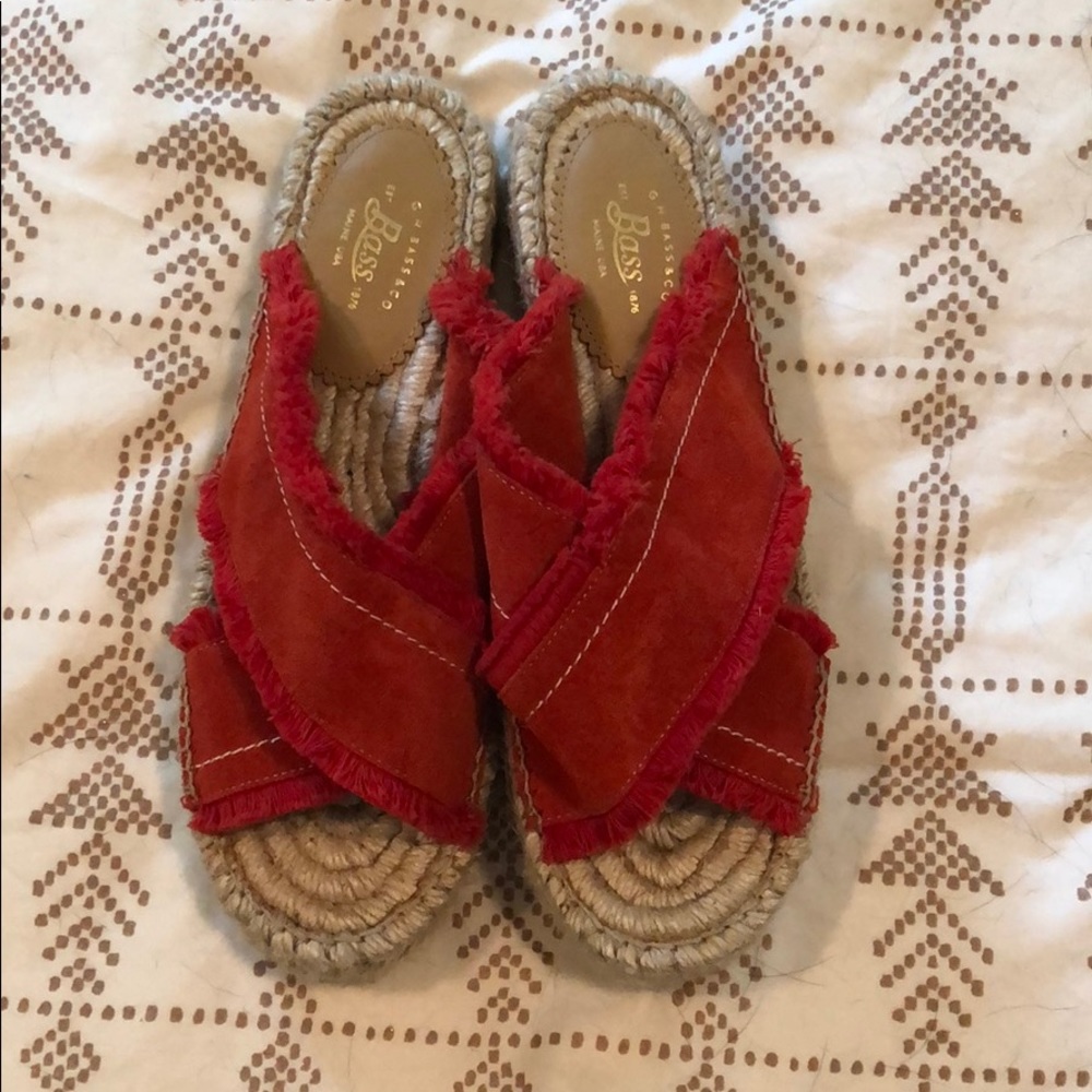 Bass Espadrille Slide Platform Sandals